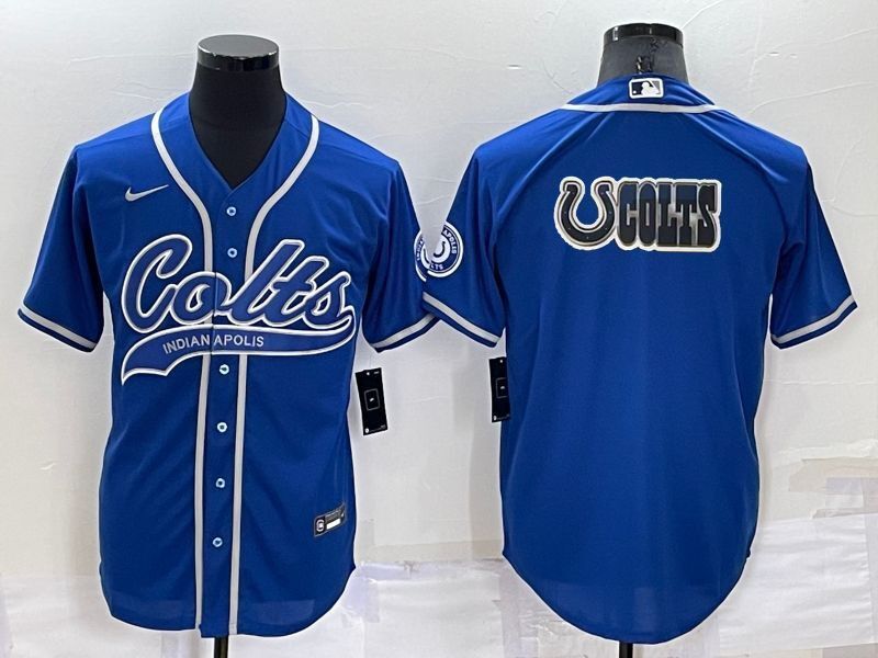 Men Indianapolis Colts Blank Blue 2022 Nike Co branded NFL Jerseys